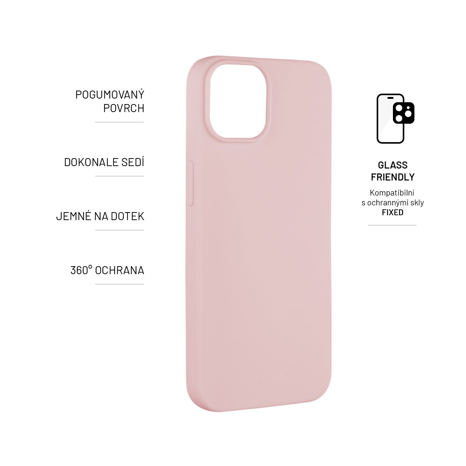 Zadní pogumovaný kryt FIXED Story pro Apple iPhone 14, růžový