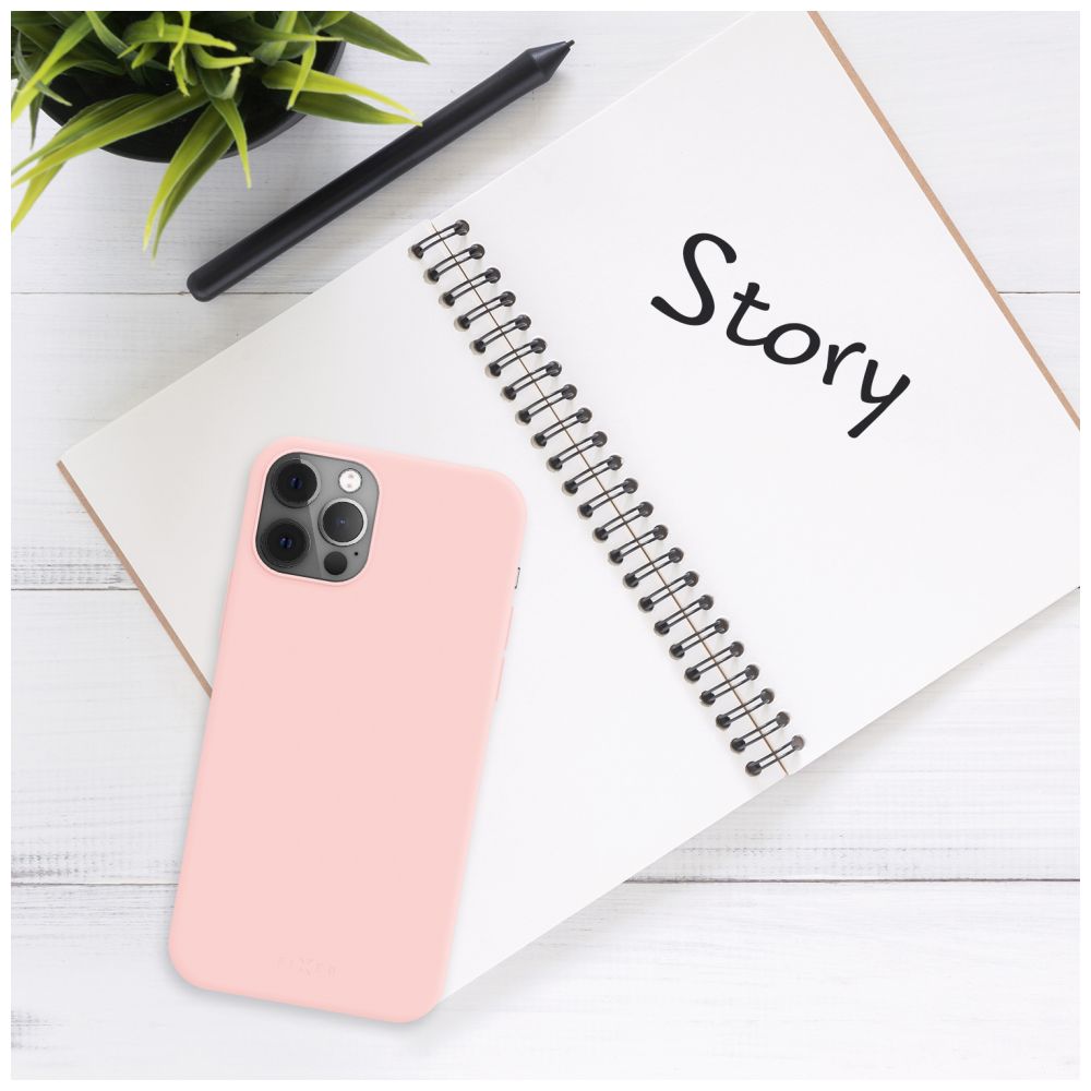 Zadní pogumovaný kryt FIXED Story pro Apple iPhone 15, růžový