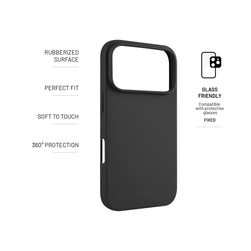 Zadní pogumovaný kryt FIXED Story pro Apple iPhone 17 Pro, černý