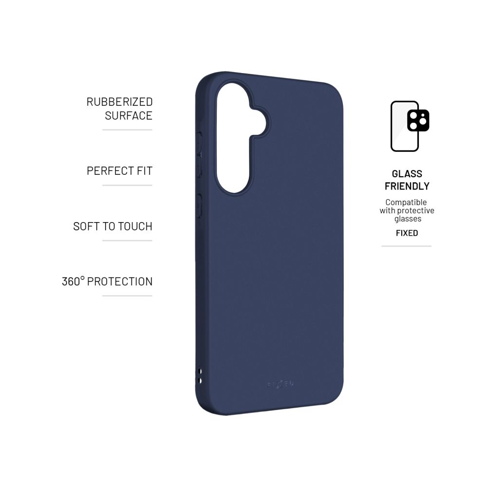 Zadní pogumovaný kryt FIXED Story pro Samsung Galaxy A35 5G, modrý