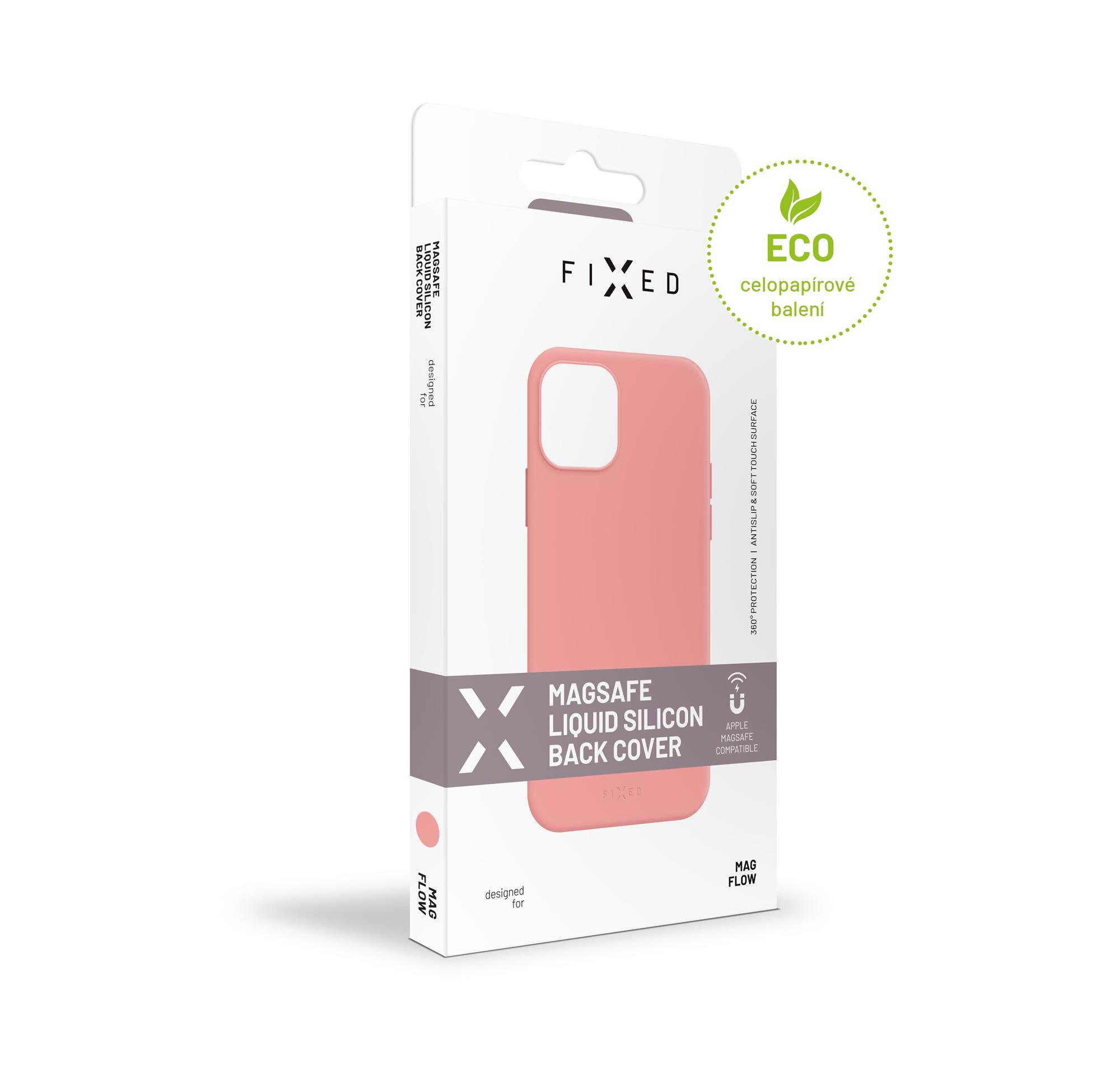 Zadný kryt FIXED MagFlow s podporou MagSafe pre Apple iPhone 14, ružový