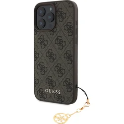 Zadný kryt Guess 4G Charm pre iPhone 16 Pro Max Tone on Tone Brown