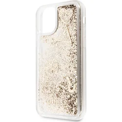Zadný kryt Guess Glitter Hearts pre iPhone 11 Gold