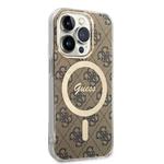 Zadný kryt Guess IML 4G MagSafe pre iPhone 15 Pro Brown