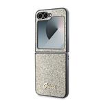 Zadný kryt Guess PC/TPU Glitter Flakes Metal Logo pre Samsung Galaxy Z Flip 6 Gold