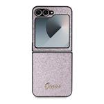 Zadný kryt Guess PC/TPU Glitter Flakes Metal Logo pre Samsung Galaxy Z Flip 6 Pink