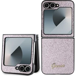 Zadný kryt Guess PC/TPU Glitter Flakes Metal Logo pre Samsung Galaxy Z Flip 6 Pink