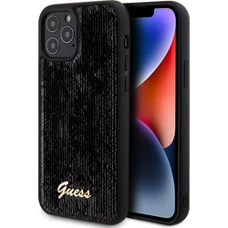 Zadný kryt Guess Sequin Script Logo pre iPhone 12/12 Pro Black