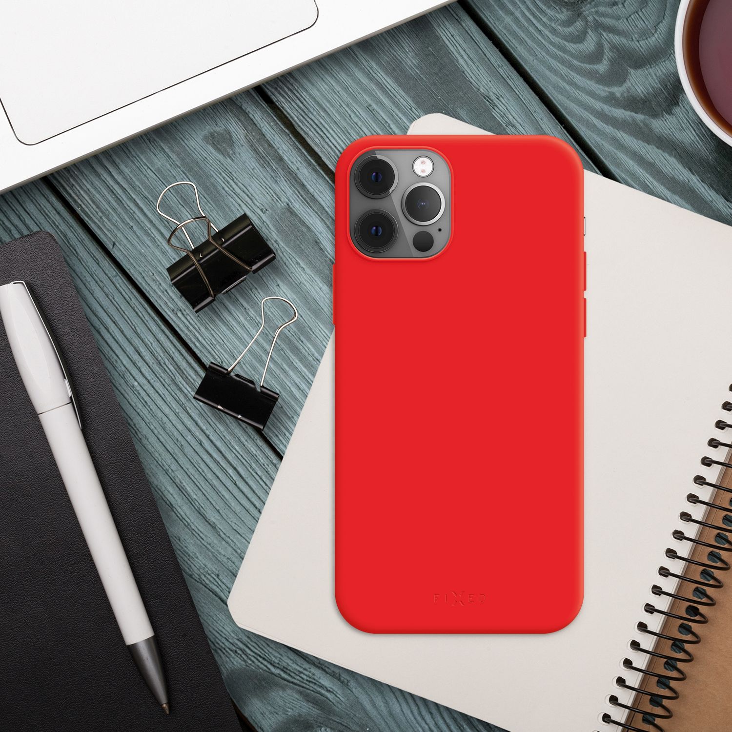 Zadný pogumovaný kryt FIXED Story pre Apple iPhone 14 Plus, červený