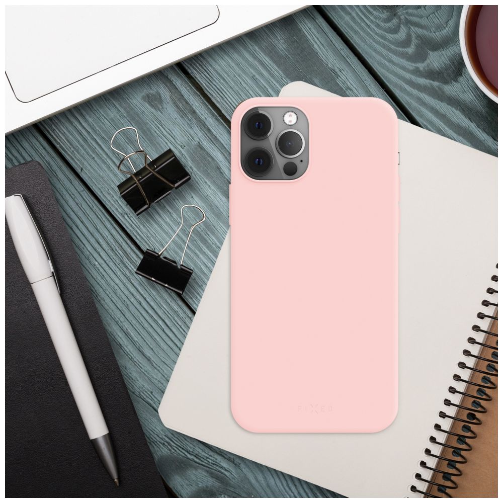 Zadný pogumovaný kryt FIXED Story pre Apple iPhone 15 Pro, ružový