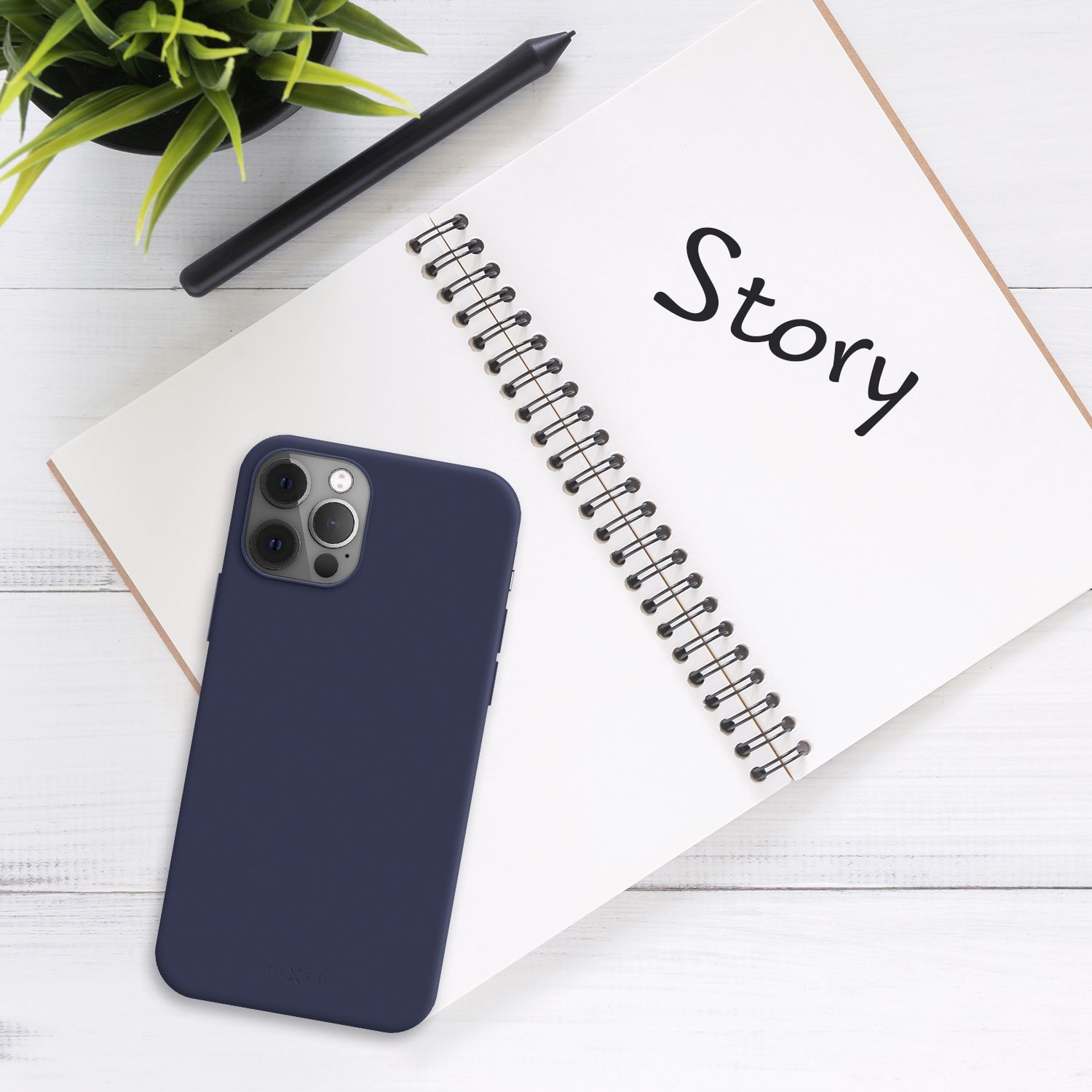 Zadný pogumovaný kryt FIXED Story pre Samsung Galaxy S23+, modrý