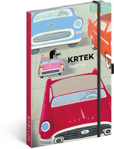 Zápisník s krtkom a autíčkom, linajkovaný, 13 × 21 cm