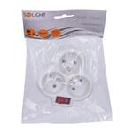 Zásuvka Solight, 3 x 10A, biela, spínač