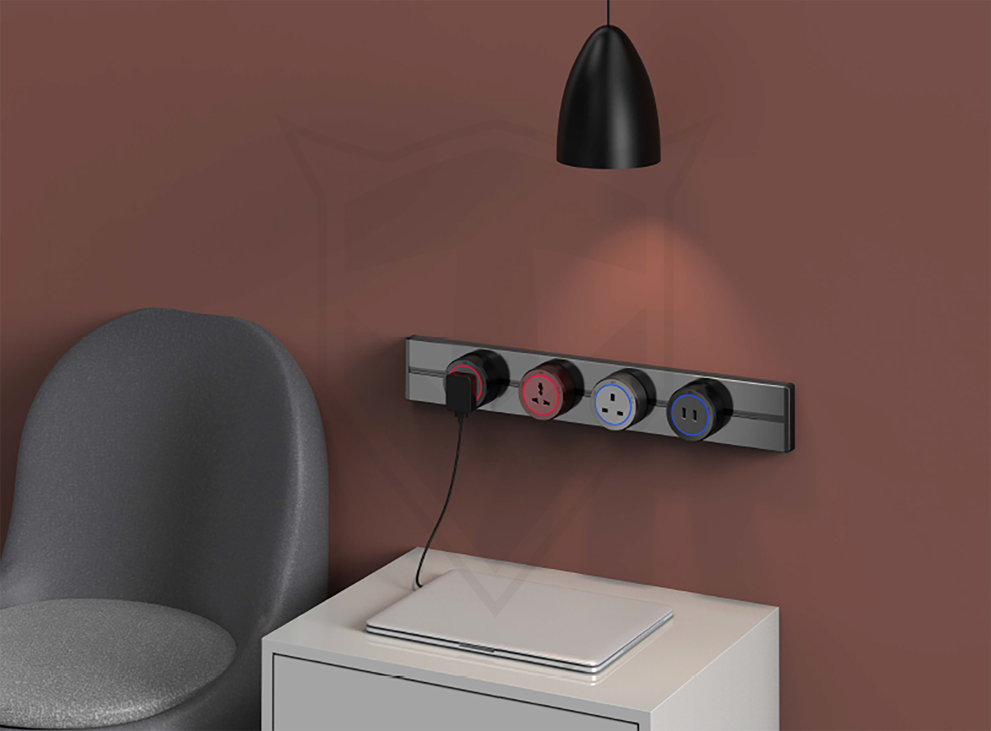 Zásuvkový modul Viking A60, čierny