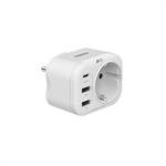 Zásuvná USB nabíjačka Hama, 1x el. 1x USB-C PD, 2x USB-A, 20 W