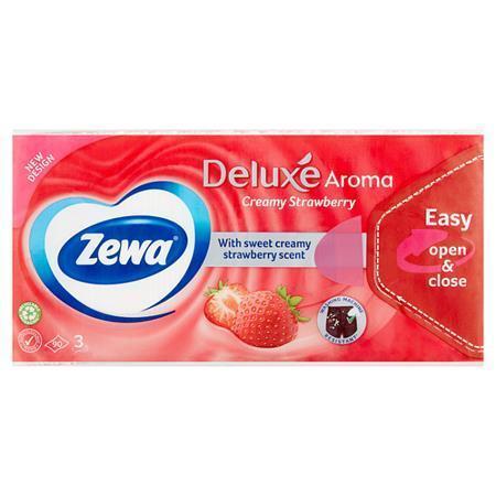 ZEWA Kapesníky "Deluxe", jahodová, papírové, 3vrstvé, 90ks 