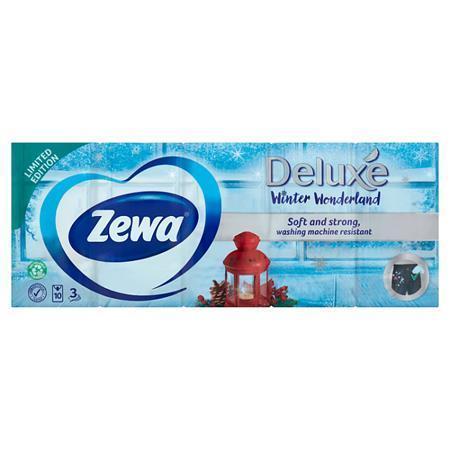 ZEWA Kapesníky, papírové, 3vrstvé, 10x10ks "Deluxe", bez vůně