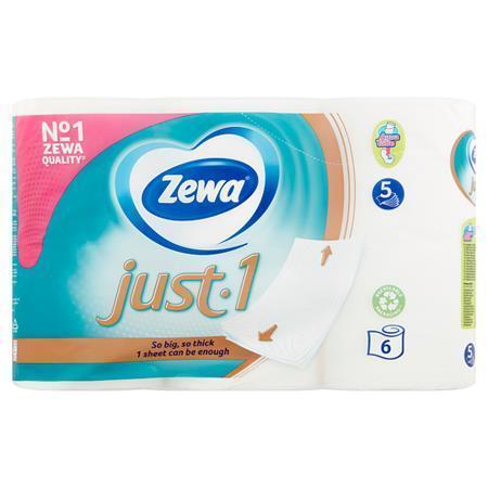 ZEWA Toaletný papier "Just1", 5 vrstiev, malá rolka, 6 roliek