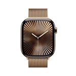 Zlaté titánové puzdro Apple Watch Series 10 GPS + Cellular 46 mm so zlatou milánskou slučkou - M/L (MX003QC/A)