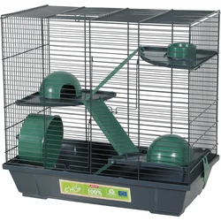 Zolux Klietka pre škrečky EHOP Triplex 50cm sivá/zelená s výberom.
