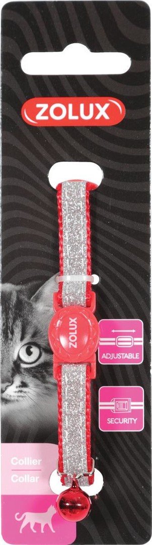 Zolux Obojek pro kočky SHINY nylon červený 10mm/30cm