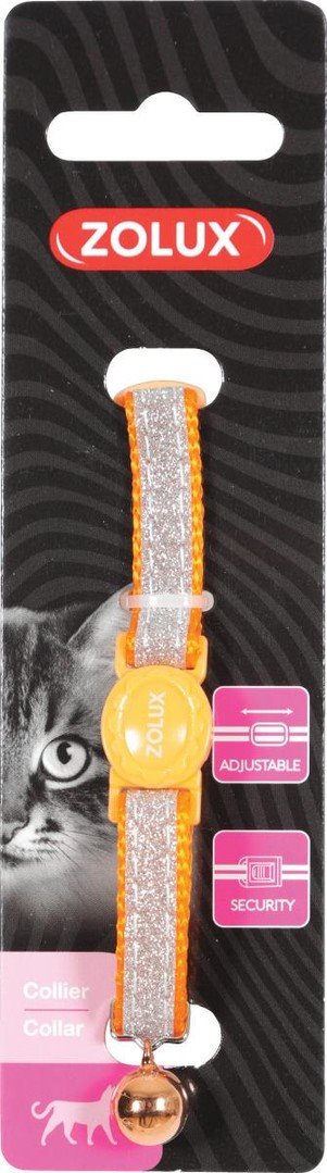 Zolux Obojek pro kočky SHINY nylon oranžový 10mm/30cm