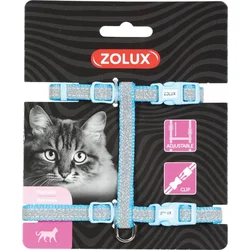 Zolux Postroj pre mačky SHINY nylon modrý