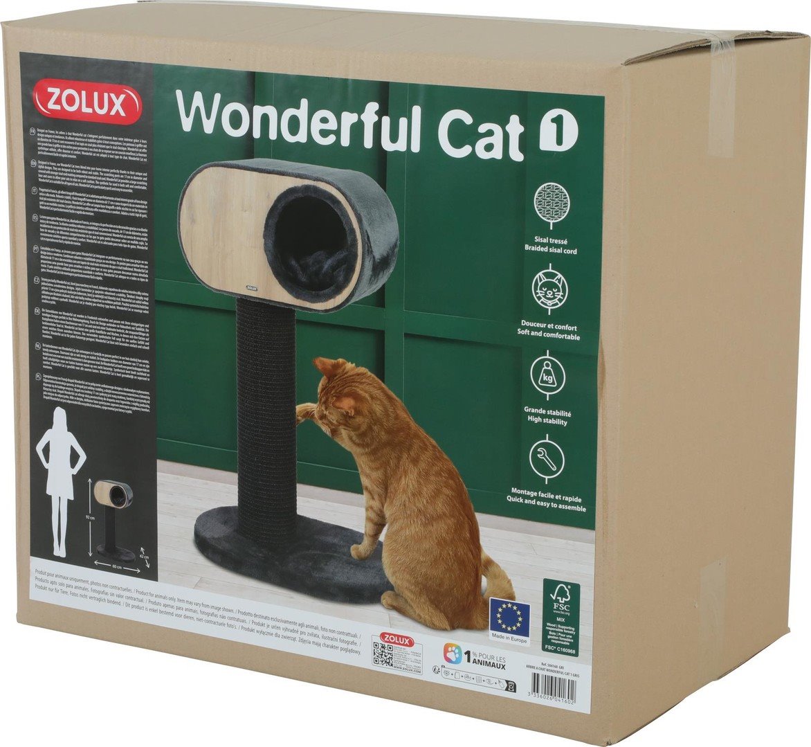 Zolux Škrabadlo WONDERFUL CAT 1 šedá