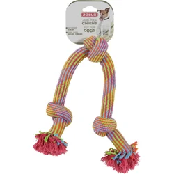 Zolux Tug of war farebný 3 uzly 48cm