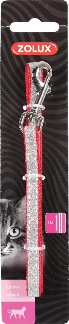 Zolux Vodítko pre mačky SHINY nylon červené 1m