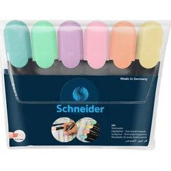 Zvýrazňovač SCHNEIDER "Job Pastel", sada 6 pastelových farieb, 1-5 mm