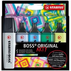 Zvýrazňovač STABILO "BOSS original Arty", 5 ks, studené odtiene, 2-5 mm 70/5-02-2-20