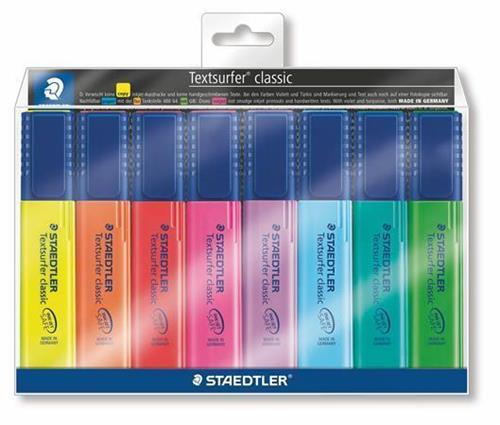 Zvýrazňovač STAEDTLER "Textsurfer classic 364", sada, 8 farieb, 1-5 mm
