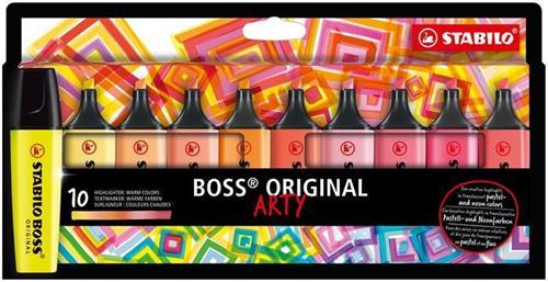 Zvýrazňovače STABILO "BOSS original Arty", 10 ks, teplé odtiene, 2-5 mm 70/10-1-20