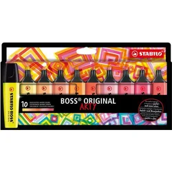 Zvýrazňovače STABILO "BOSS original Arty", 10 ks, teplé odtiene, 2-5 mm 70/10-1-20