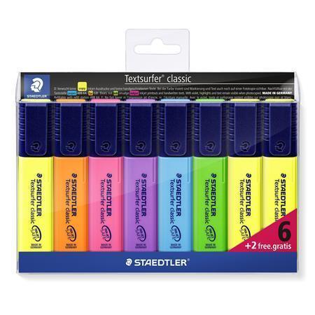 Zvýrazňovače STAEDTLER "Textsurfer classic 364", sada, 6 2, 1-5 mm